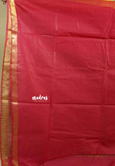 Cherry Red - Shalini Premium kota silk and Giccha Pallu with Tissue Small Boder