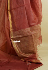 Brick Brown - Shalini Premium kota silk and Giccha Pallu with Tissue Small Boder