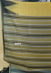 Pastel Mustard Yellow - Silk Linen saree with Temple Border