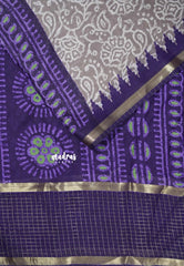 Soft Brown Glow - Silky Georgette with batik prints