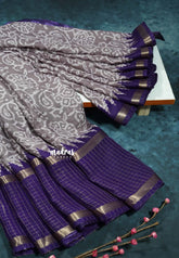 Soft Brown Glow - Silky Georgette with batik prints