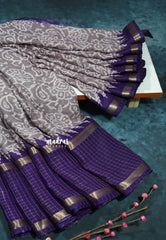 Soft Brown Glow - Silky Georgette with batik prints