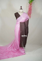 Rose Pink - Sithara - Tussar Saree Thread Line Weaving Body with Contrast Pallu and Blouse - Best for Office Wear | Casual Wear
