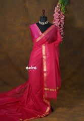 Raspberry Pink - Smt Nirmala Sitharaman mam Inspired Kota Silk Saree with Subtle Border - Power Dressing for Office Elegance