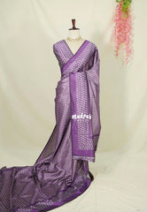 Muted Lavender - Ananya - Soft Mangalore Silk Saree with Metallic Shades - Perfect for Office Wear | Casual Wear