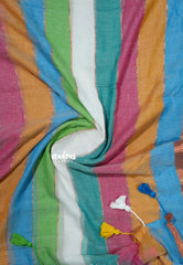 Multicolor - Soft Mul cotton candy pop multicolor with No Blouse