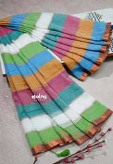 Multicolor - Soft Mul cotton candy pop multicolor with No Blouse