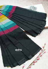 Black - Soft Mul cotton rainbow checks ( NO blouse )