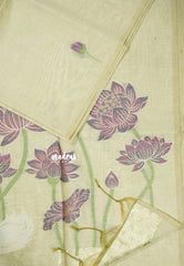 Soft Sandal Glow - Soft Organza silk with pichwai lotus weaving saree