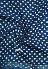 Indigo Blue - Soft linen cotton with bagra prints