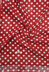 Dark Red - Soft linen cotton with feather prints