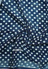 Indigo Blue - Soft linen cotton with spiral prints