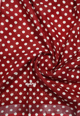 Dark Red - Soft linen cotton with spiral prints
