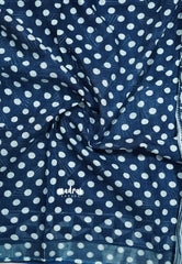 Indigo blue - Soft linen cotton with triangle prints
