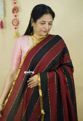 Black with Maroon - Soft Mul cotton candy pop multicolor without blouse