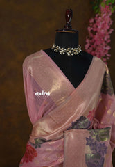 Mauve Pink - Muslin Silk with Full Flower Weaving - Perfect for Festive Wear