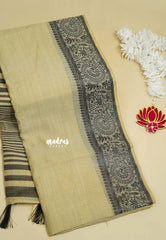 Ivory Cream - Premium Soft Slub Cotton with Warli Weaving Border
