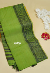 Pretty Parrot Green - Premium Soft Slub Cotton with Warli Weaving Border