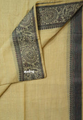 Ivory Cream - Premium Soft Slub Cotton with Warli Weaving Border