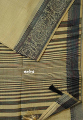 Ivory Cream - Premium Soft Slub Cotton with Warli Weaving Border