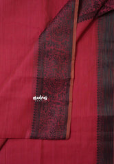 Queen's Pink - Premium Soft Slub Cotton with Warli Weaving Border