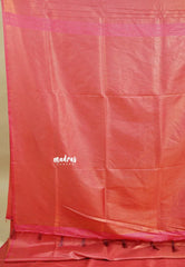 Dual Shade Peach pink - Thendral - Soft Kanchi semi silk full weaving body