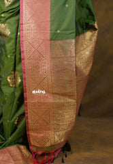 Verdant Olive Green - Sowbhagya Gift silk – Soft Silk Elegance Saree with Rich Pallu and Blouse - Perfect for Festive Celebration