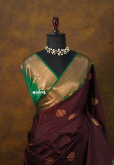Royal Coffee Bean - Sowbhagya Gift silk – Soft Silk Elegance Saree with Rich Pallu and Blouse - Perfect for Festive Celebration