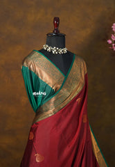 Royal Maroon - Sowbhagya Gift Silk – Soft Silk Elegance Saree with Rich Pallu and Blouse - Perfect for Festive Celebration