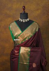 Royal Coffee Bean - Sowbhagya Gift silk – Soft Silk Elegance Saree with Rich Pallu and Blouse - Perfect for Festive Celebration