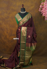 Royal Coffee Bean - Sowbhagya Gift silk – Soft Silk Elegance Saree with Rich Pallu and Blouse - Perfect for Festive Celebration