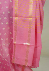Rosemilk Pink - Subbulakshmi - Sungudi 100 Count Saree with Rettapetta Rudraksham Border Ayutha ezhuthu Buttas with Blouse Combo - Best for Casual Wear | Summer Wear | School | College | Office wear