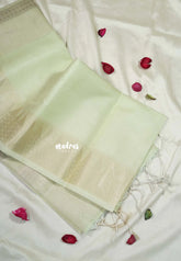Pastel Green - Sundari – Premium Kota Tussar Silk Saree with Temple Border - Best for Festive Wear