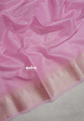 Lilac Pink - Sundari – Premium Kota Tussar Silk Saree with Temple Border - Best for Festive Wear