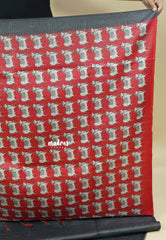 Deep Grey - Sundari – Premium Kota Tussar Silk Saree with Pichwai Cow Printed pallu and blouse