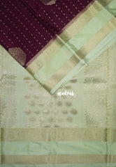 Plum Maroon - Swara – Grandeur Pure Viscose Saree Silk Zari Weaving Buttas with Floral Border & Contrast Pallu and Blouse - Best for Diwali Festive | Wedding Functions