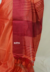Peach - Tansui silk plain body with temple border