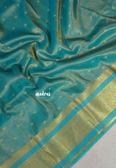 Golden Shade Cyan Blue - Thendral - Kanchi Soft Tissue Silk Saree with Rich Pallu and Blouse - Perfect for Wedding Functions