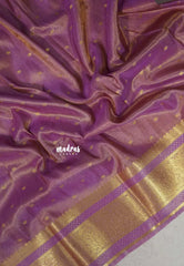 Golden Shade Lavender Mist - Thendral - Kanchi Soft Tissue Silk Saree with Rich Pallu and Blouse - Perfect for Wedding Functions