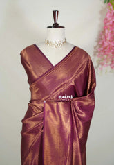 Magenta Purple - Thendral - Soft Kanchi Semi Silk Full Weaving Body - Best for Pooja Festive | Temple Visit