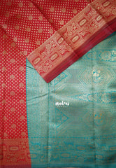 Chilli Red - Thendral - Kanchi Art Silk Saree with Flower Border and Buttas - Perfect for Wedding Functions