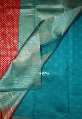 Chilli Red - Thendral - Kanchi Art Silk Saree with Flower Border and Buttas - Perfect for Wedding Functions