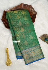 Emerald Green - Thendral - Kanchi semi silk full weaving body contrast pallu and blouse