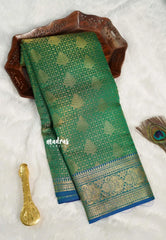 Emerald Green - Thendral - Kanchi semi silk full weaving body contrast pallu and blouse