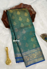 Teal Green - Thendral - Kanchi semi silk full weaving body contrast pallu and blouse