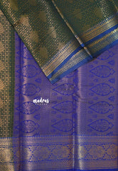 Deep Green - Thendral - Kanchi semi silk full weaving body contrast pallu and blouse