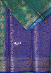 Teal Green - Thendral - Kanchi semi silk full weaving body contrast pallu and blouse