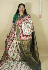 Beige - Thendral - kanchi semi silk with patola weaving