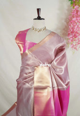 Thendral - Kanchi tissue silk Saree Ambani wedding Jyothika inspired - Baby pink