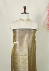 Golden Shade Midnight Blue - Thendral - Kanchi tissue silk Saree with Rich Pallu and Blouse - Perfect for Wedding Functions